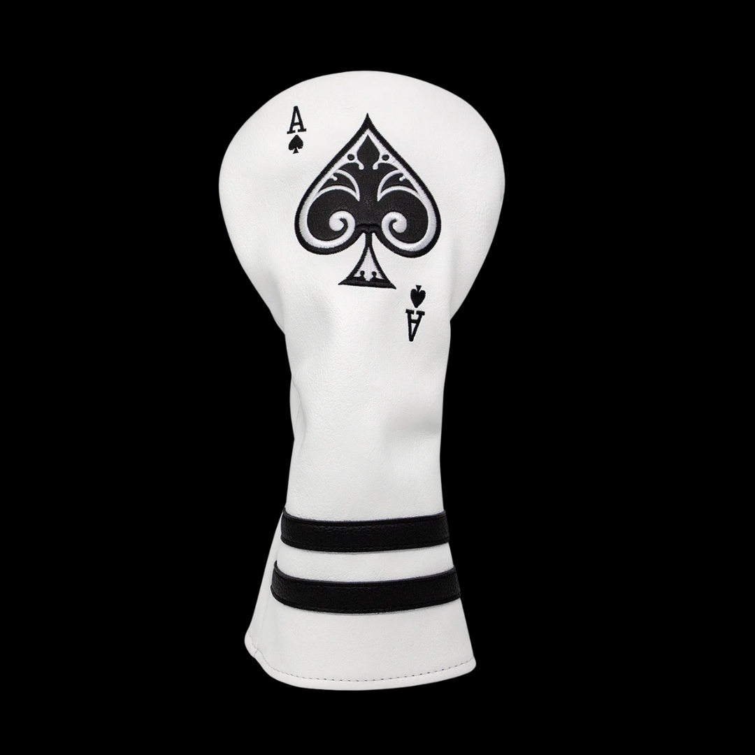 Ace Hunter (White) Golf Headcovers | Premium Golf Club Covers