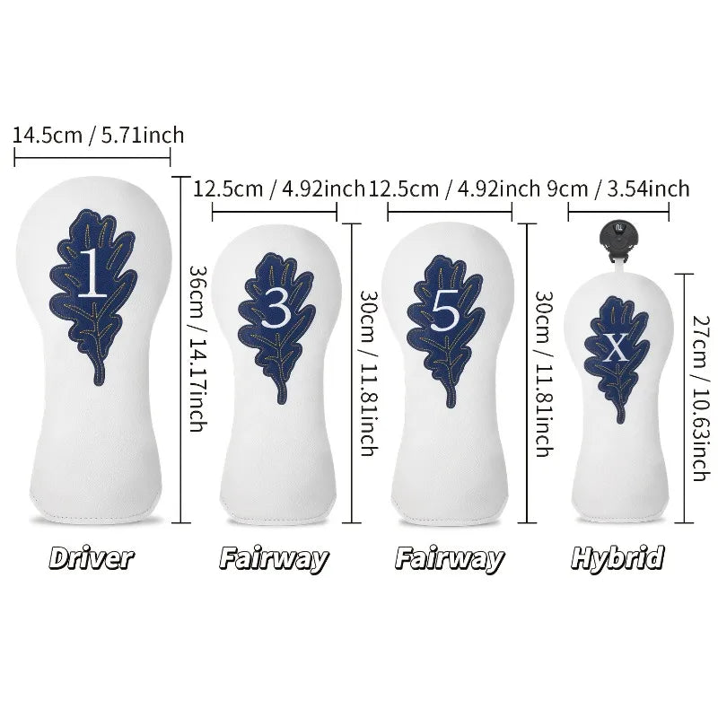 White Leaf Wood Covers | Headcovers