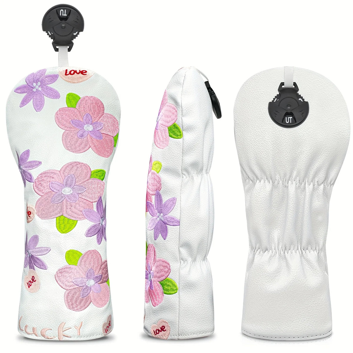 White Floral Wood Covers | Headcovers