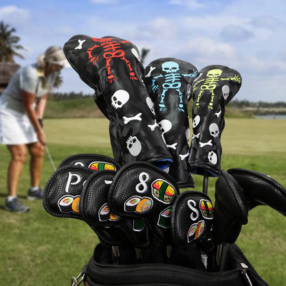Black Skulls Wood Covers | headcovers