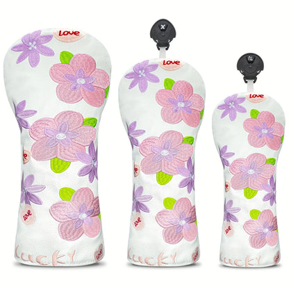White Floral Wood Covers | Headcovers