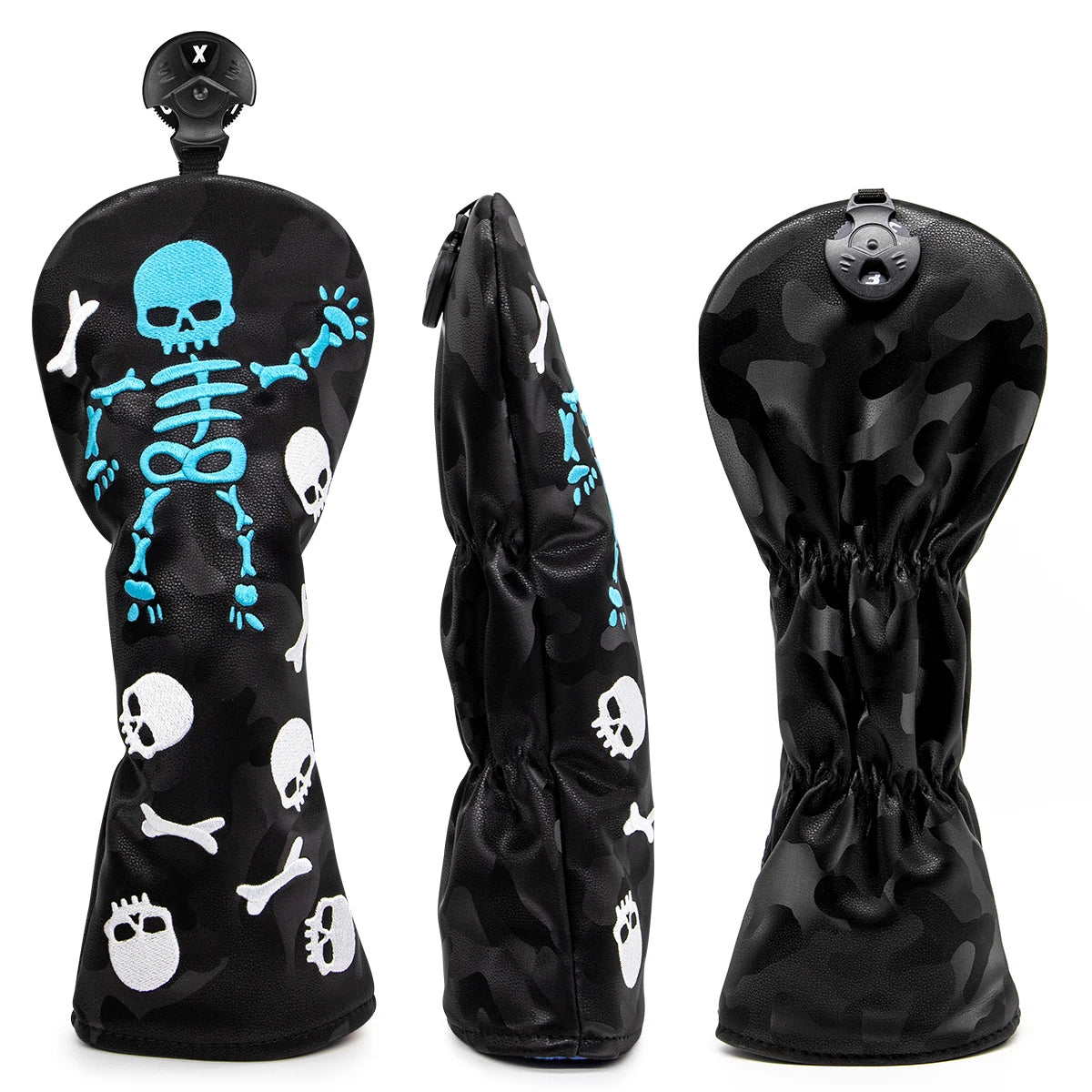 Black Skulls Wood Covers | headcovers