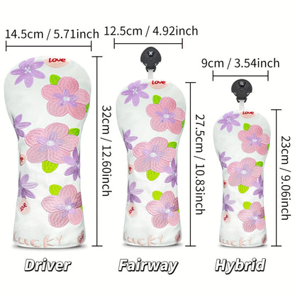White Floral Wood Covers | Headcovers
