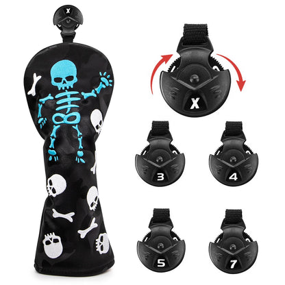 Black Skulls Wood Covers | headcovers